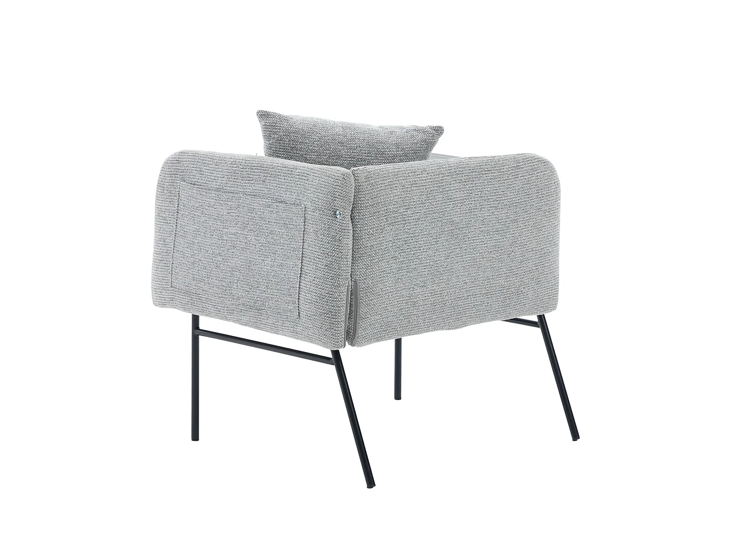Fauteuil en chenille avec table d'appoint et 2 poches de rangement - Gris clair