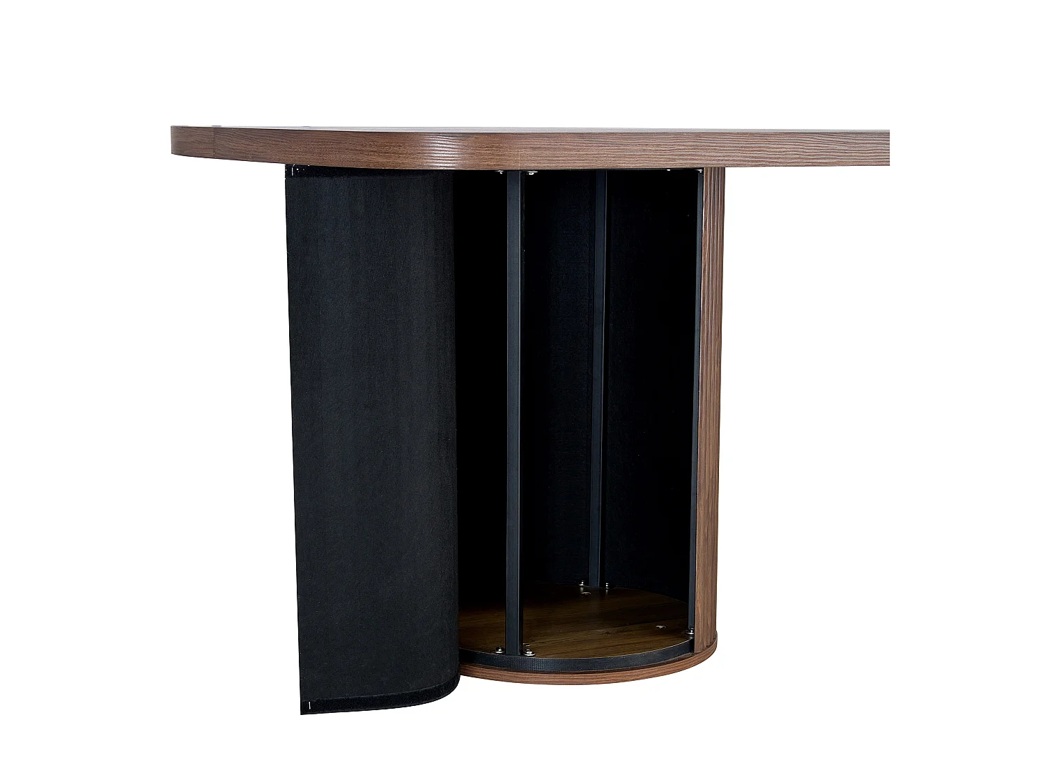Table à manger ovale 180 x 90 cm marron pour 6 à 8 places - Pied central cannelé