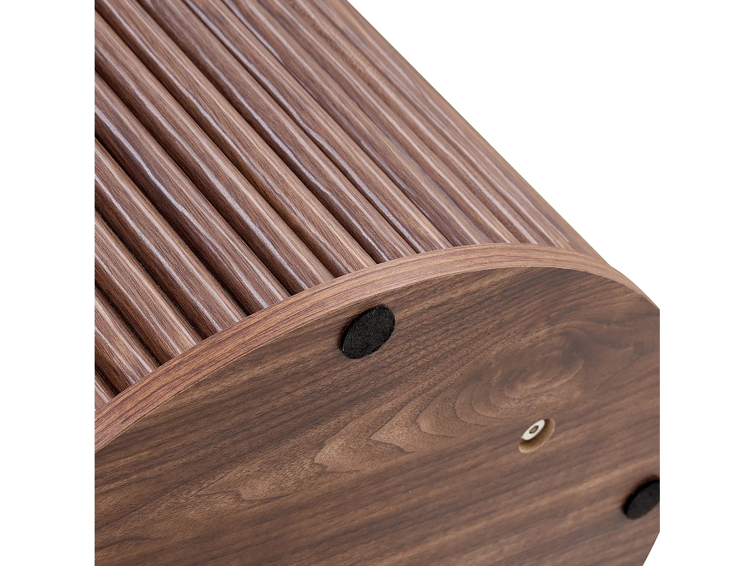 Table à manger ovale 180 x 90 cm marron pour 6 à 8 places - Pied central cannelé