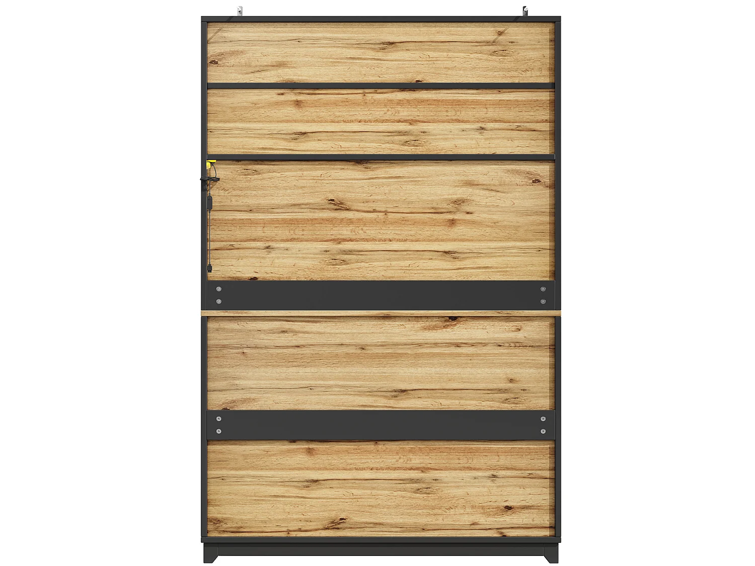Buffet de cuisine 120x40x180 cm avec portes en acrylique et éclairage LED - Noir