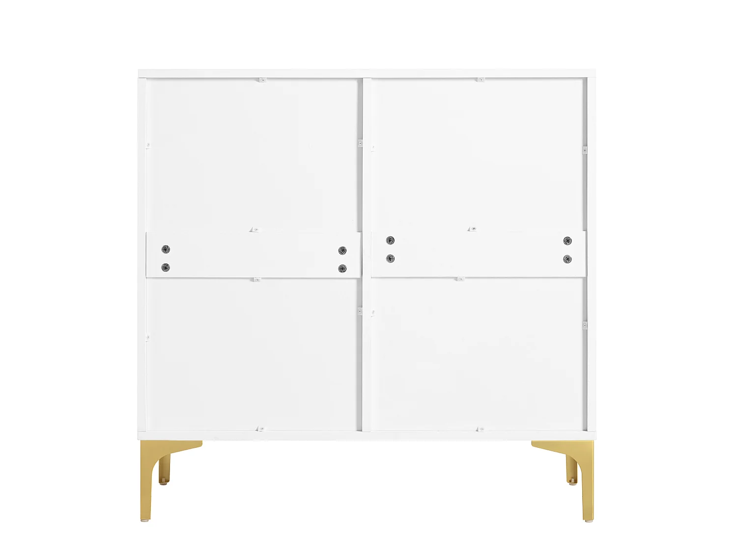 Buffet moderne à 2 portes et 2 tiroirs - Blanc 80 × 35 × 79,5 cm