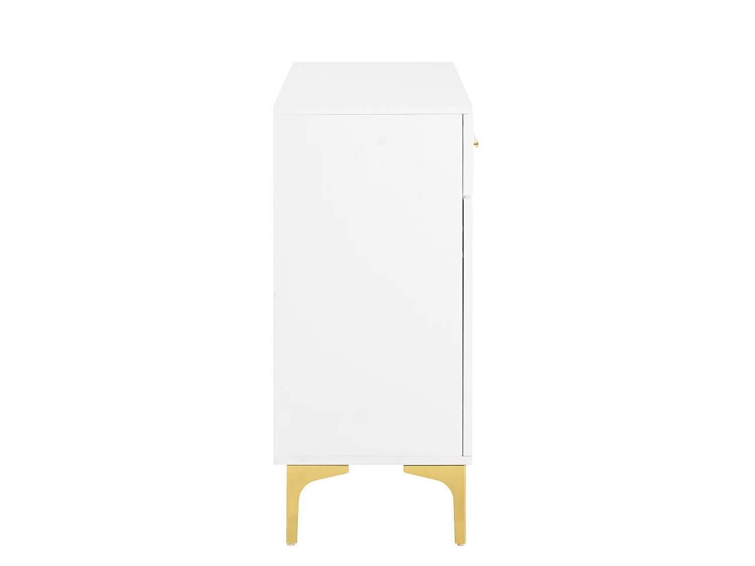 Buffet moderne à 2 portes et 2 tiroirs - Blanc 80 × 35 × 79,5 cm