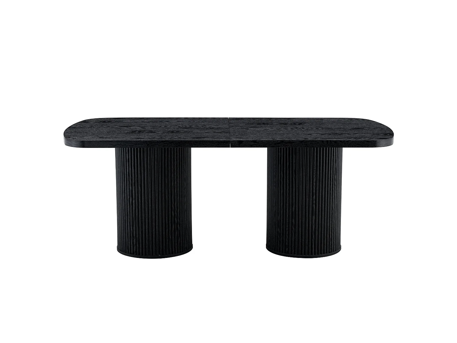 Table à manger ovale 180 x 90 cm noire pour 6 à 8 places - Pied central cannelé