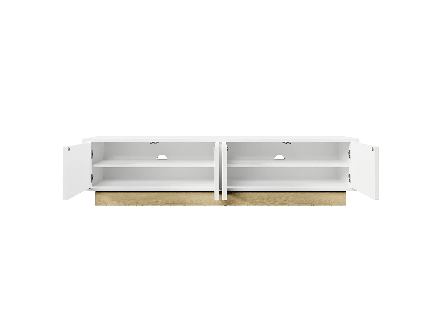 Meuble TV 175 x 40 x 41.5 cm blanc avec 4 portes - Ouverture push-to-open