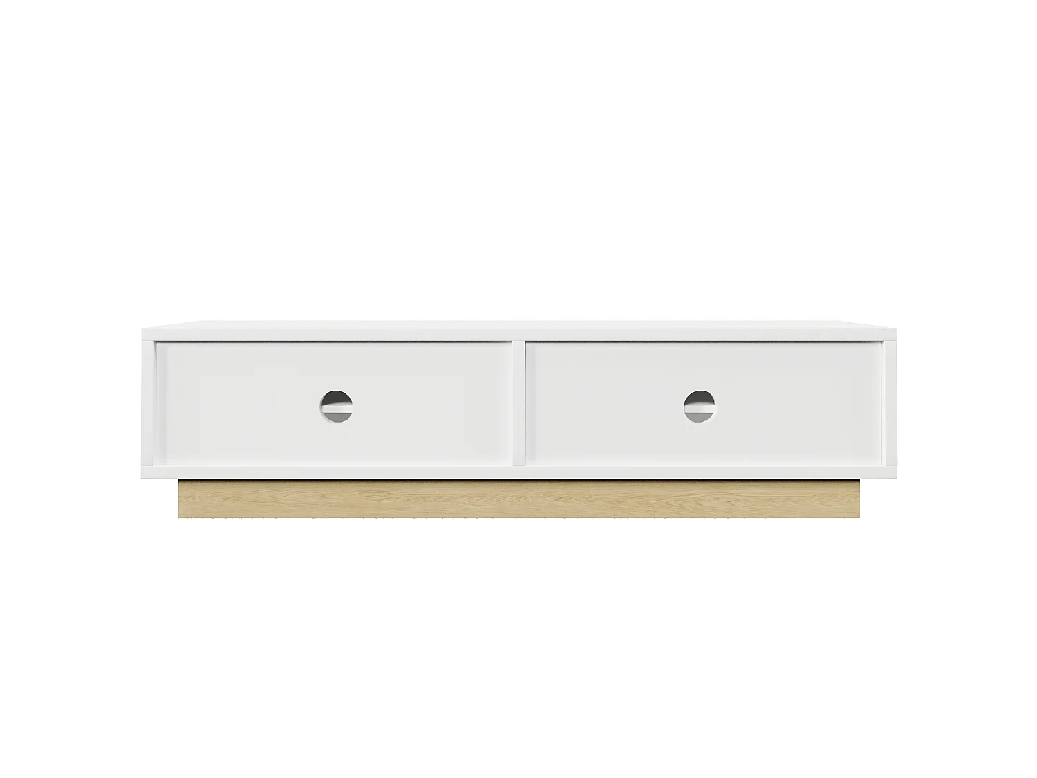 Meuble TV 175 x 40 x 41.5 cm blanc avec 4 portes - Ouverture push-to-open