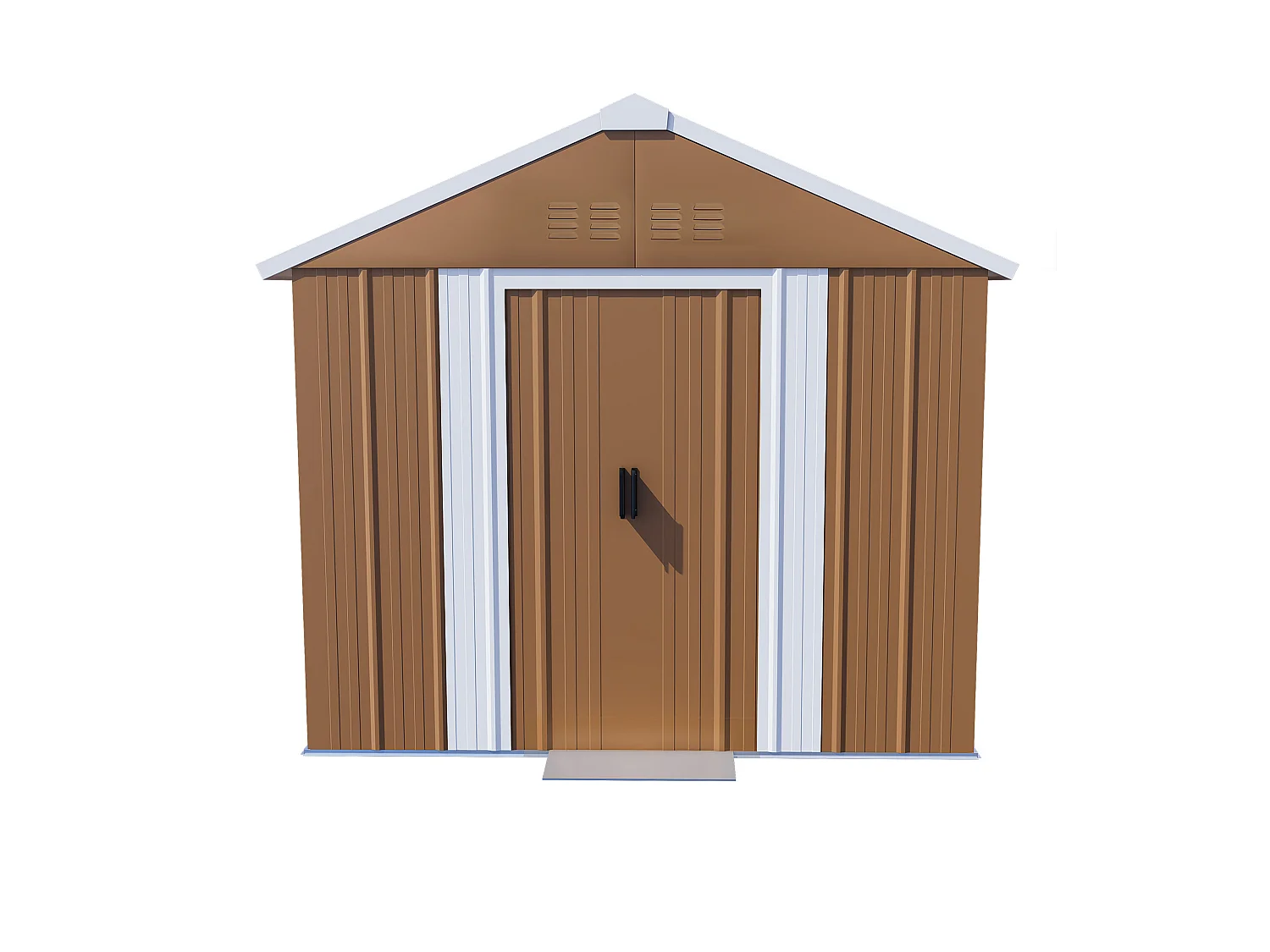 Abri de jardin en acier 184 x 116 cm – Avec porte verrouillable et ventilation, sans plancher – Marron