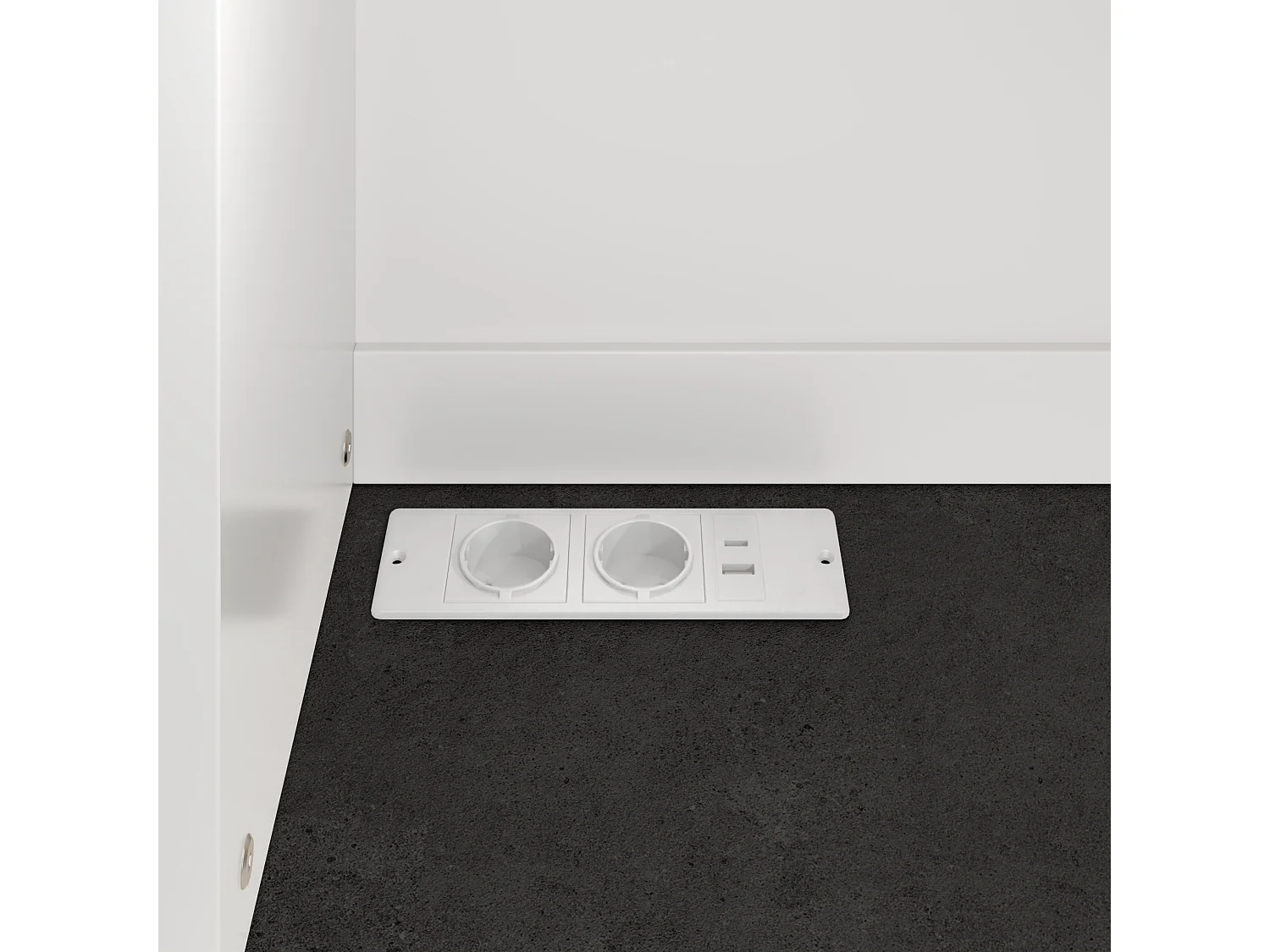 Keukenkast 120 × 40 × 180 cm met opbergruimte, stopcontact en ledverlichting - Wit