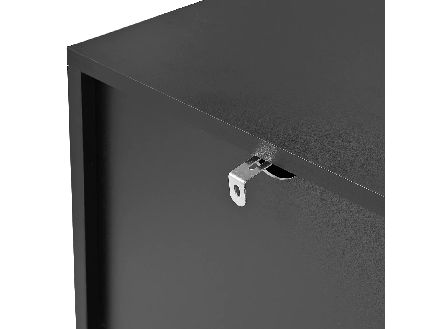 Buffet à 4 portes et pieds en métal - Design linéaire - Noir et doré 150 x 40 x 80 cm