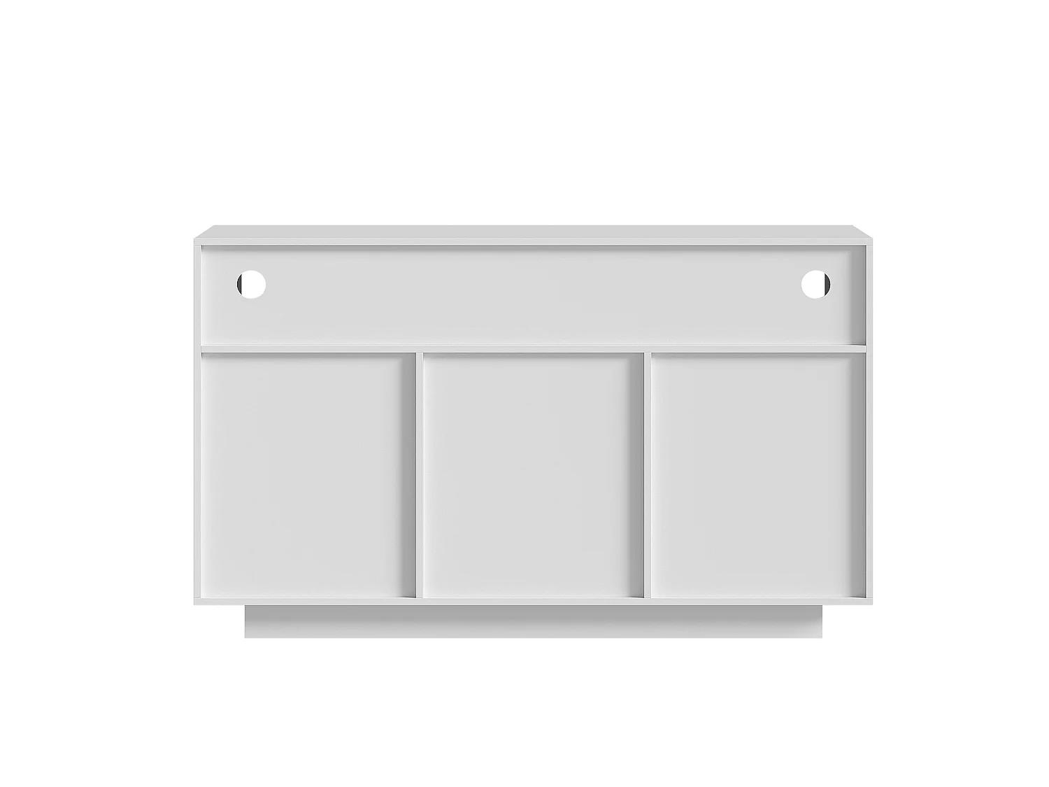 Buffet avec 3 tiroirs et 2 portes - Bois naturel et blanc 140 × 40 × 85 cm