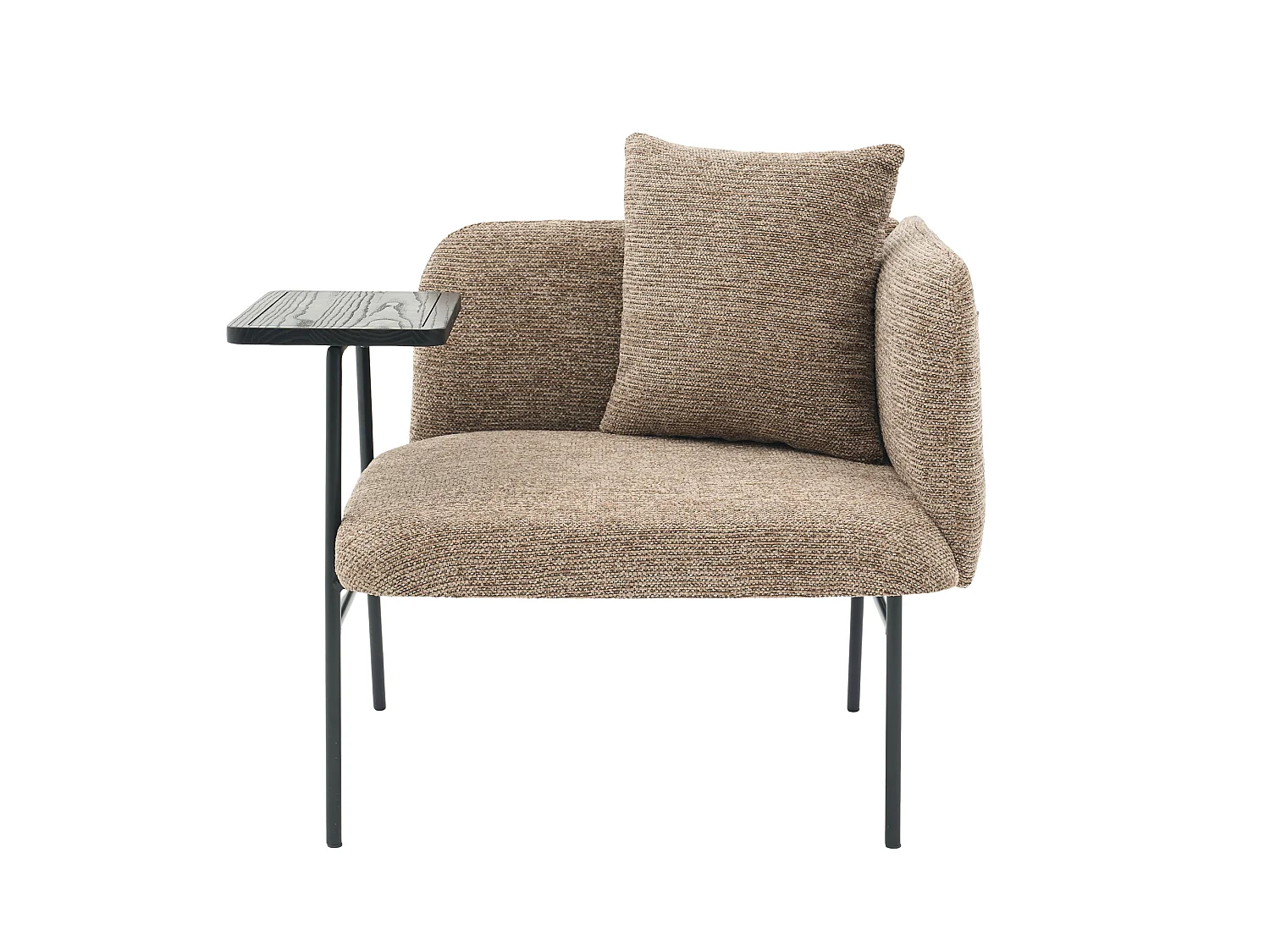 Fauteuil en chenille avec table d'appoint et 2 poches de rangement - Kaki