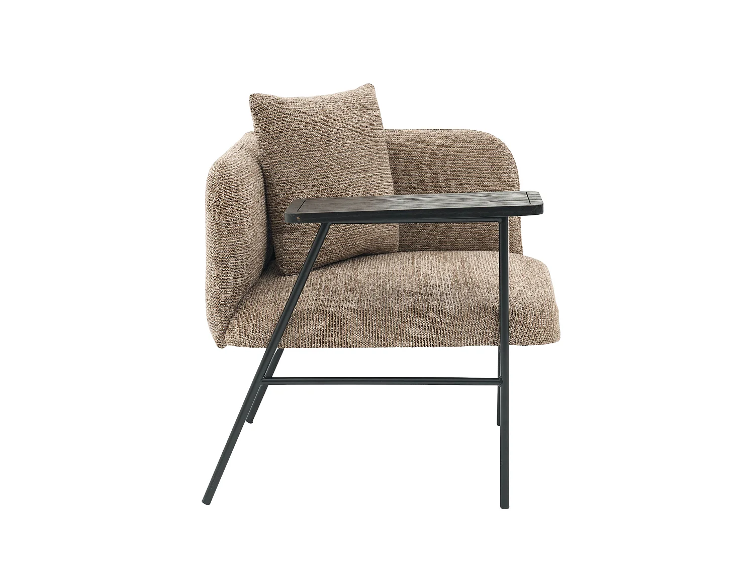 Fauteuil en chenille avec table d'appoint et 2 poches de rangement - Kaki