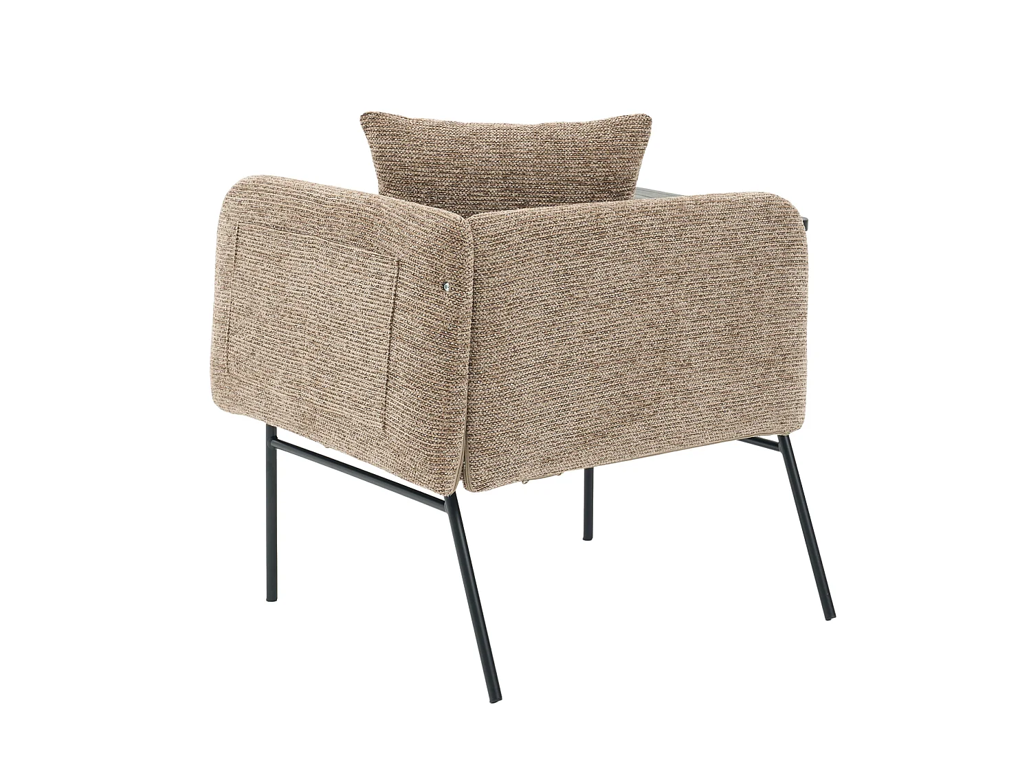 Fauteuil en chenille avec table d'appoint et 2 poches de rangement - Kaki