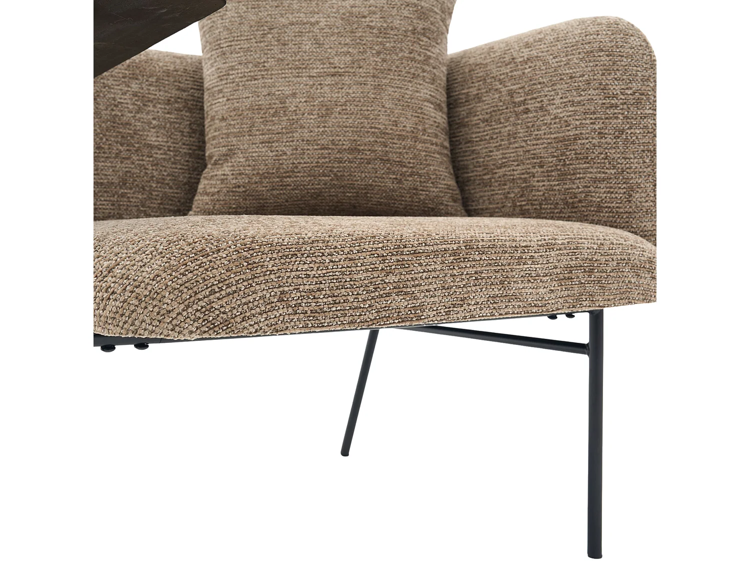 Fauteuil en chenille avec table d'appoint et 2 poches de rangement - Kaki