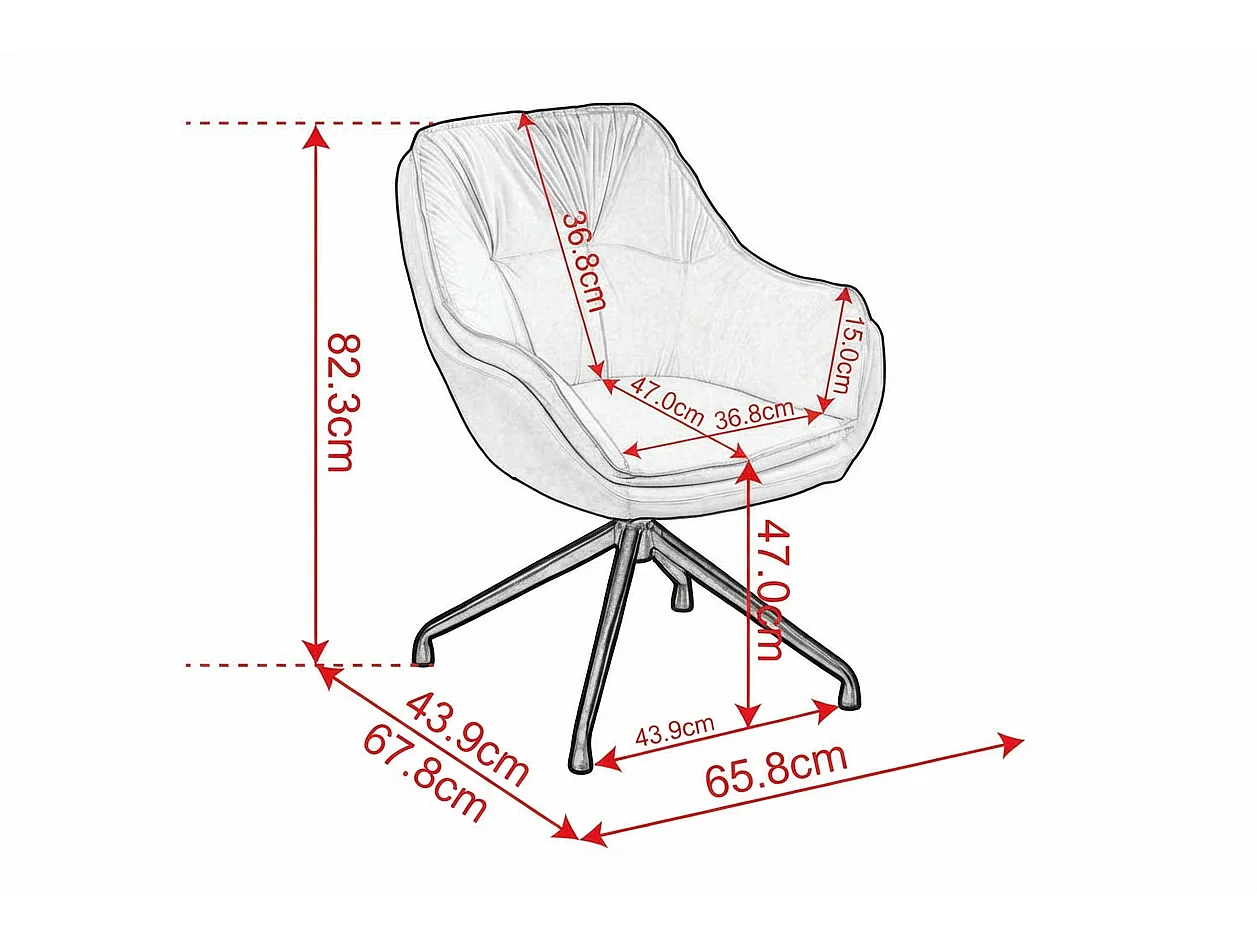 Chaise de bureau pivotant avec accoudoirs - Simili cuir et tissu - Marron