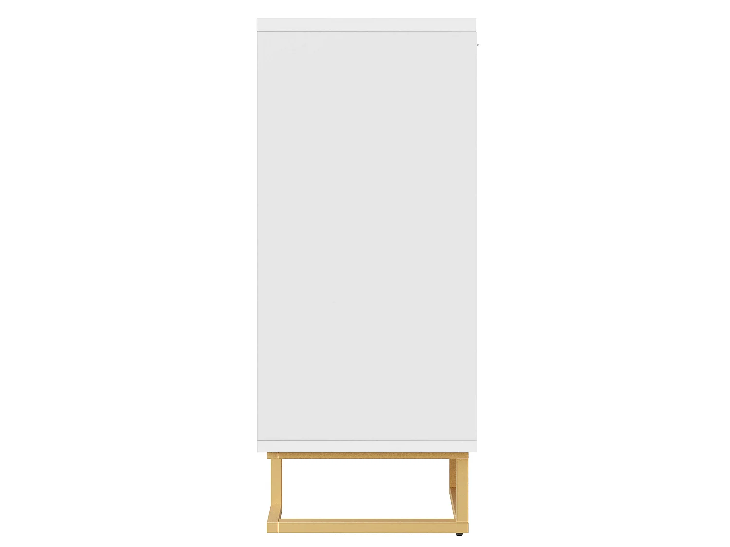 Skänk med 4 dörrar och guldfärgade metallben - Vit 152 x 40 x 75 cm