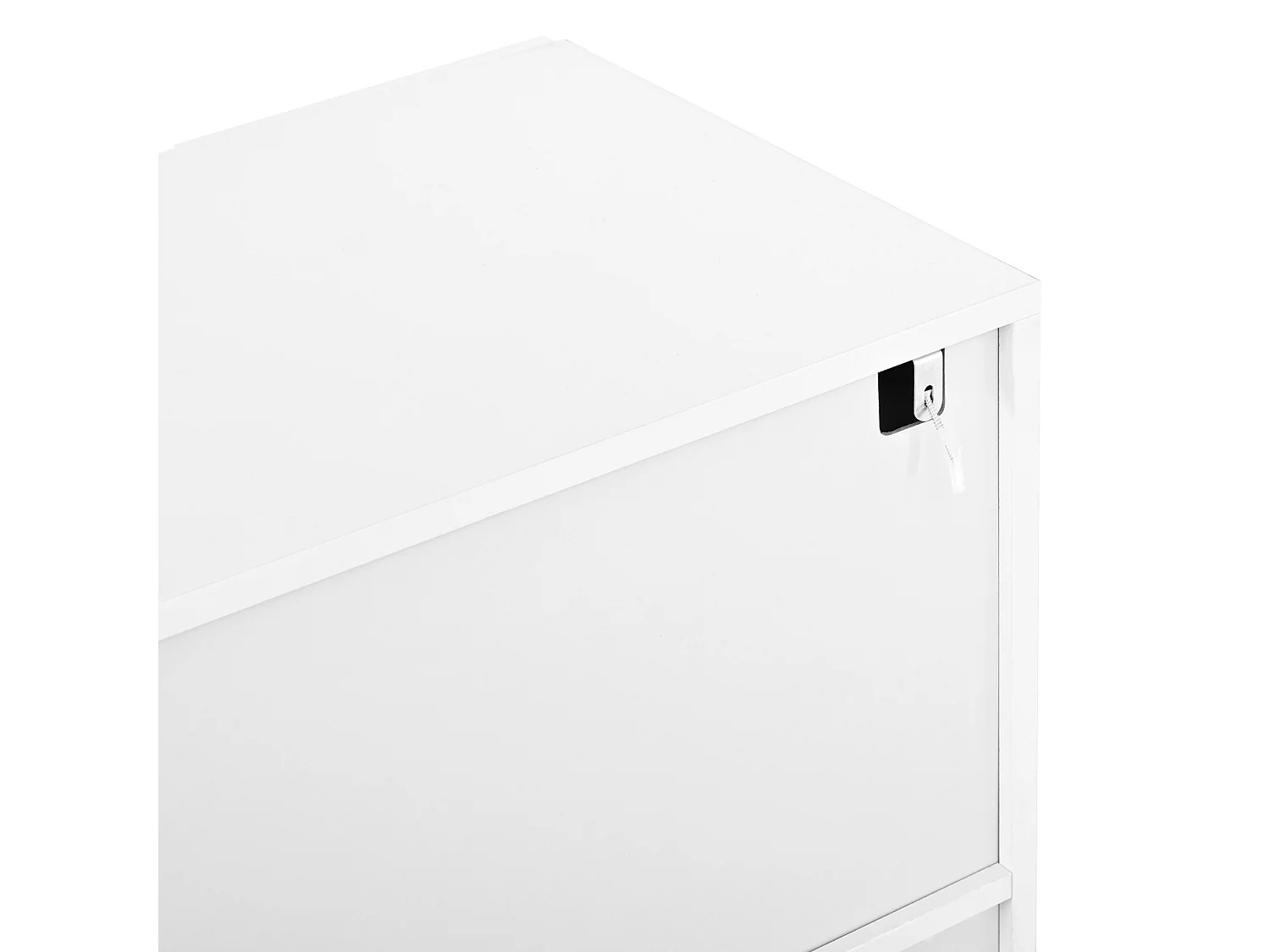 Buffet blanc avec 4 portes galbées - Bois en MDF et pieds en métal