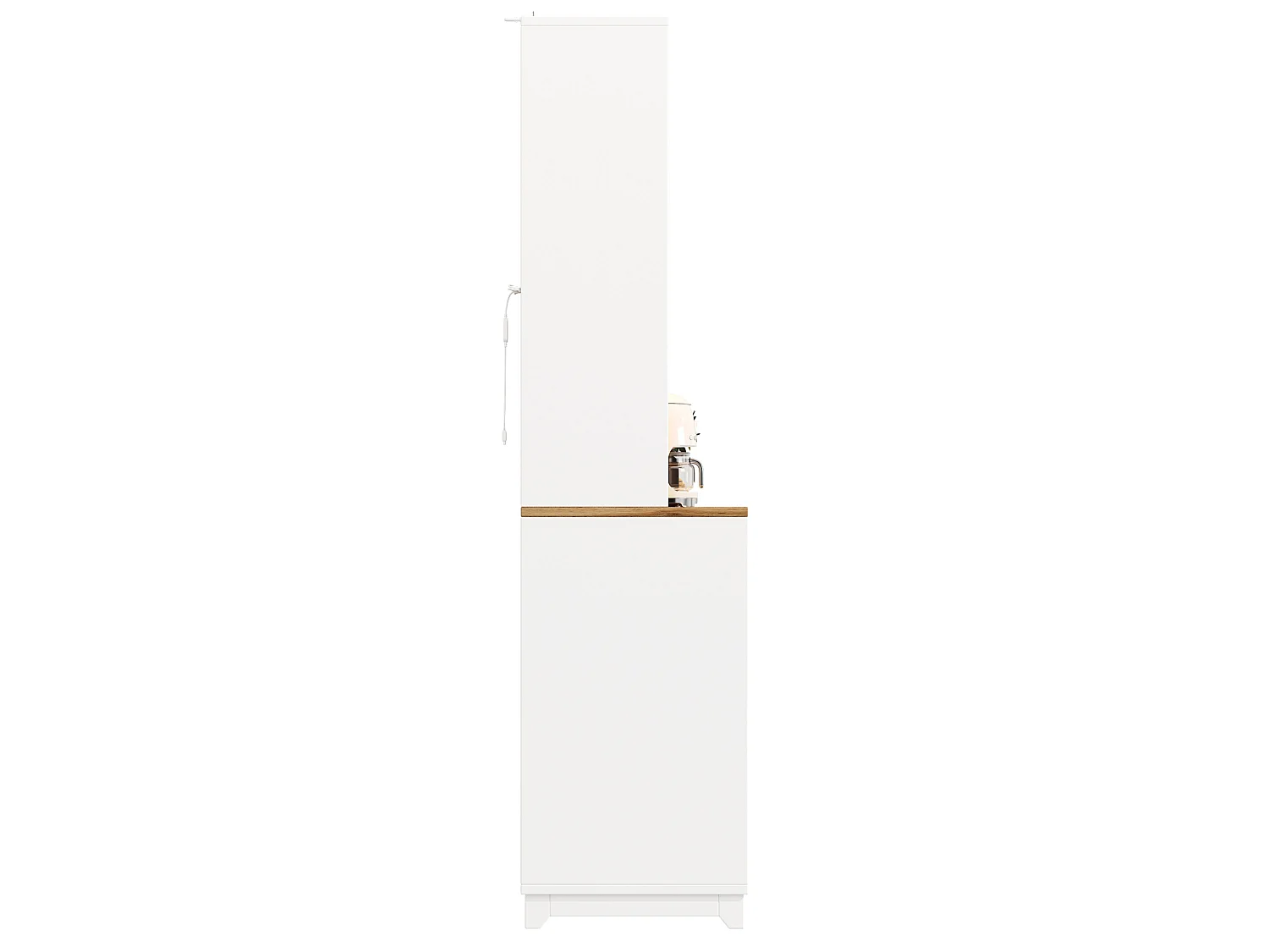 Buffet de cuisine 120x40x180 cm avec portes en acrylique et éclairage LED - Blanc