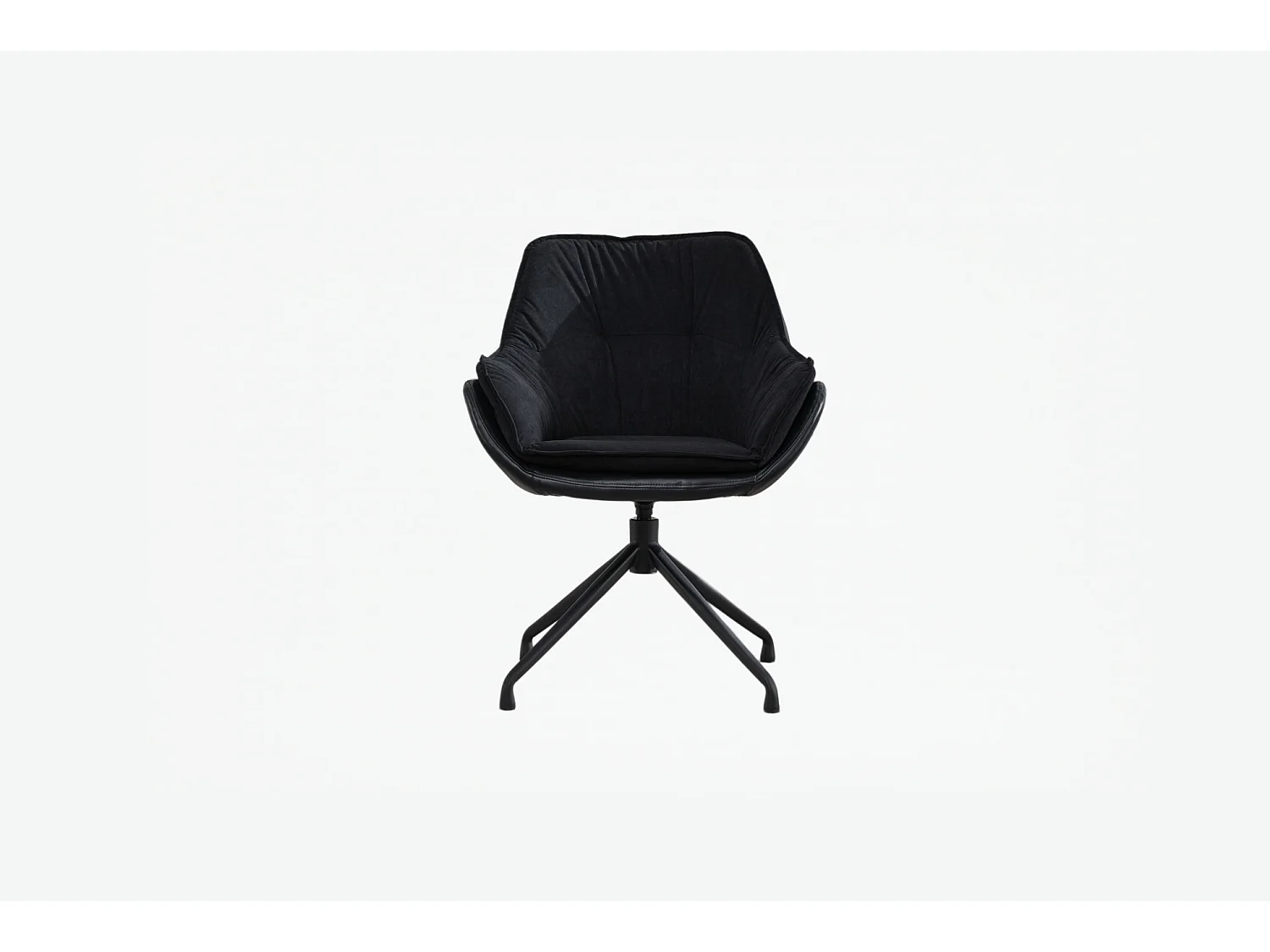 Chaise de bureau pivotant avec accoudoirs - Simili cuir et tissu - Noir