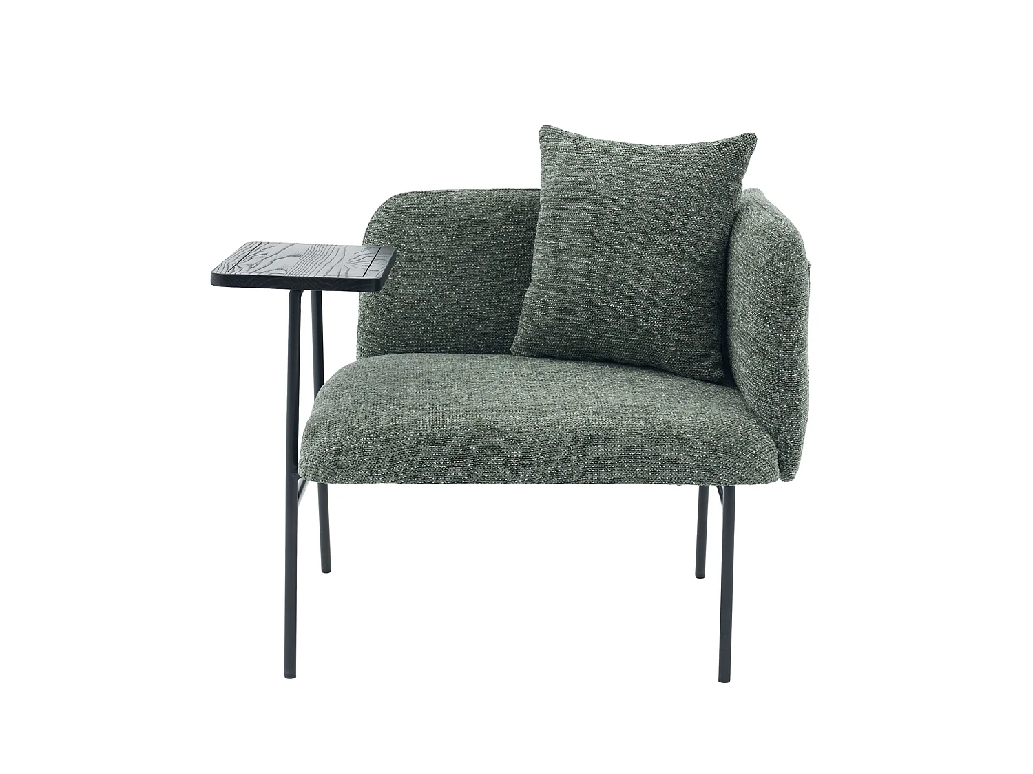 Fauteuil en chenille avec table d'appoint et 2 poches de rangement - Émeraude