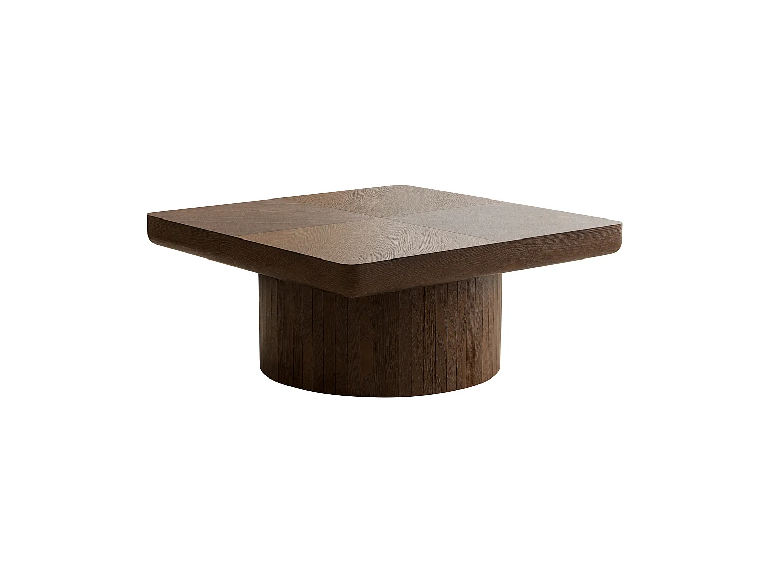 Table basse carrée 78x78x38 cm marron - Placage woodgrain