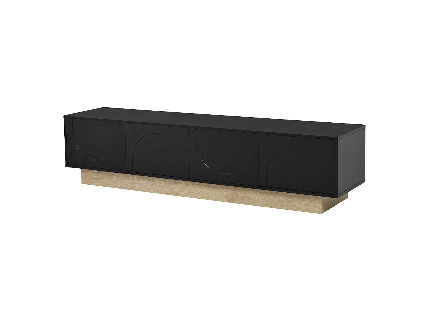 Meuble TV 175 x 40 x 41.5 cm noir avec 4 portes - Ouverture push-to-open