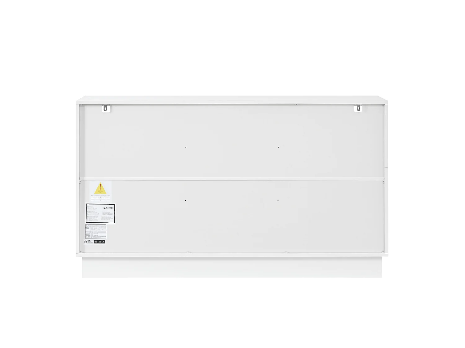 Buffet avec LED et 3 portes - Bois et acrylique - Blanc finition brillant