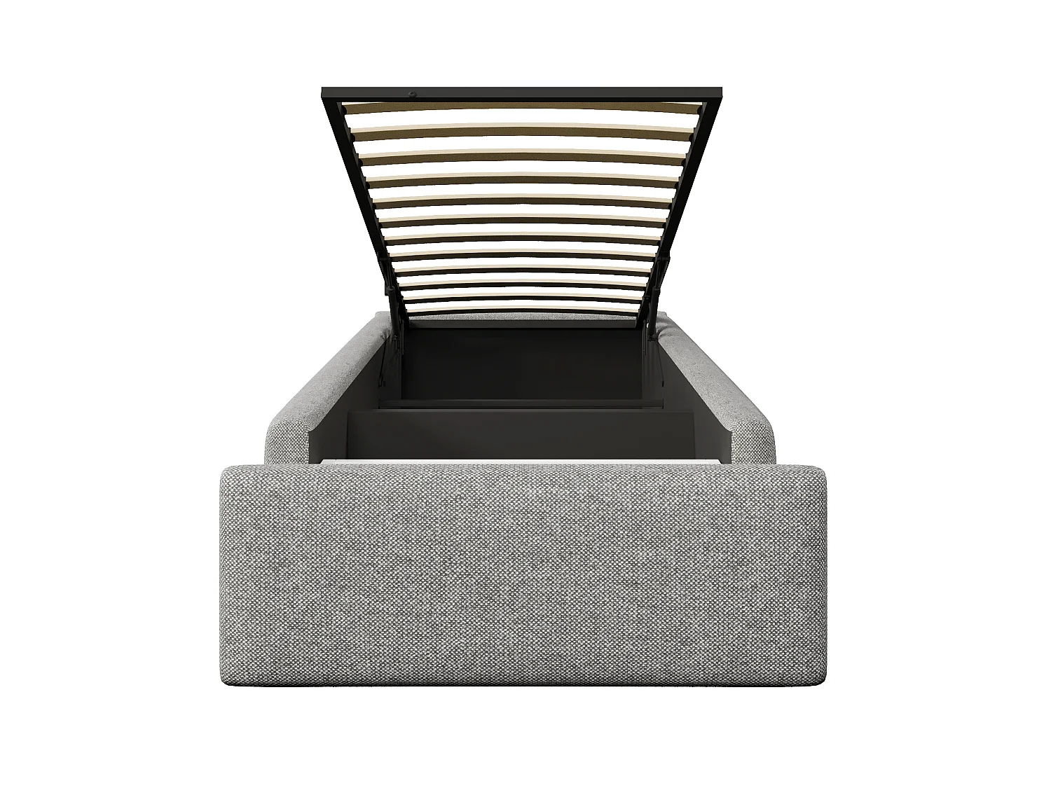 Lit coffre enfant 90 x 200 cm en tissu avec tiroir - Sans tête de lit – Gris