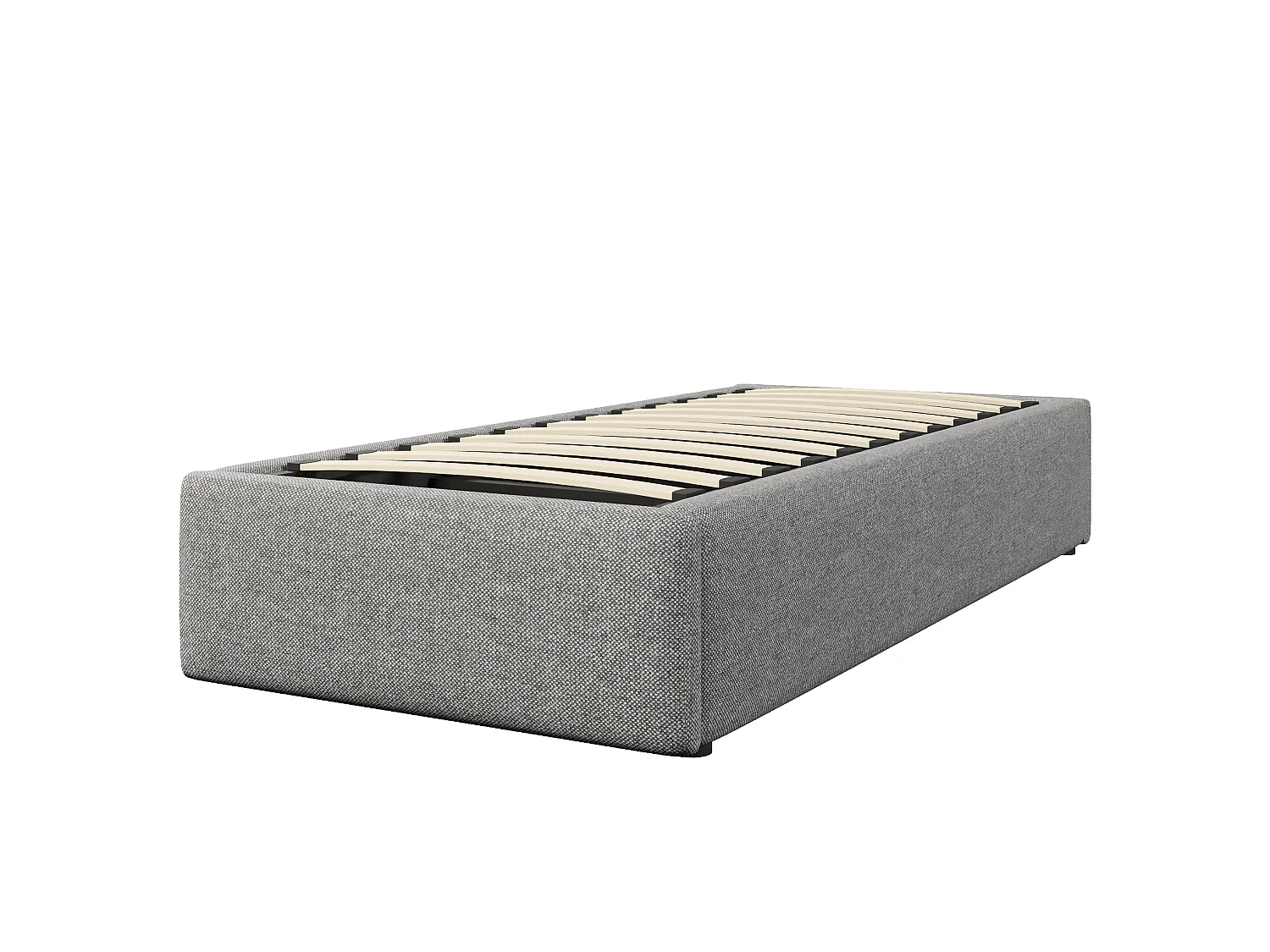 Lit coffre enfant 90 x 200 cm en tissu avec tiroir - Sans tête de lit – Gris