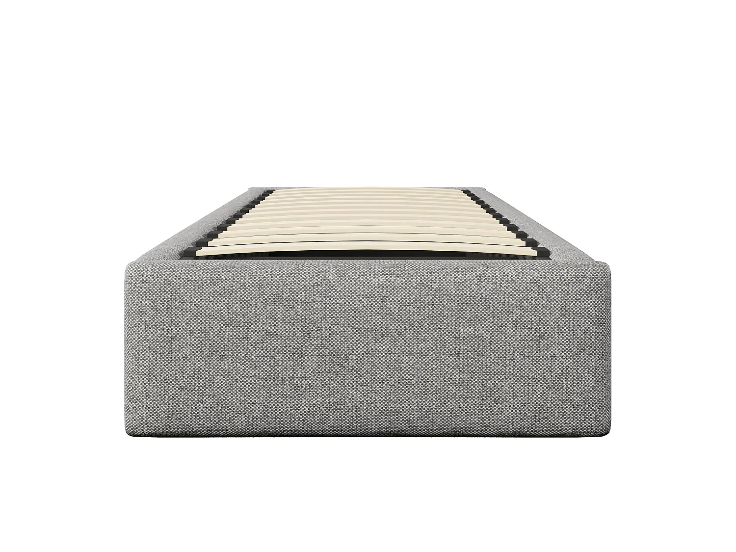 Lit coffre enfant 90 x 200 cm en tissu avec tiroir - Sans tête de lit – Gris