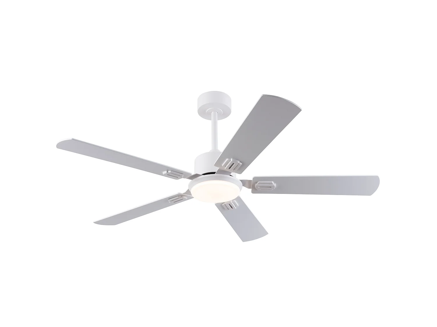 Ventilateur de plafond blanc de 132 cm avec lumière et télécommande et 6 vitesses