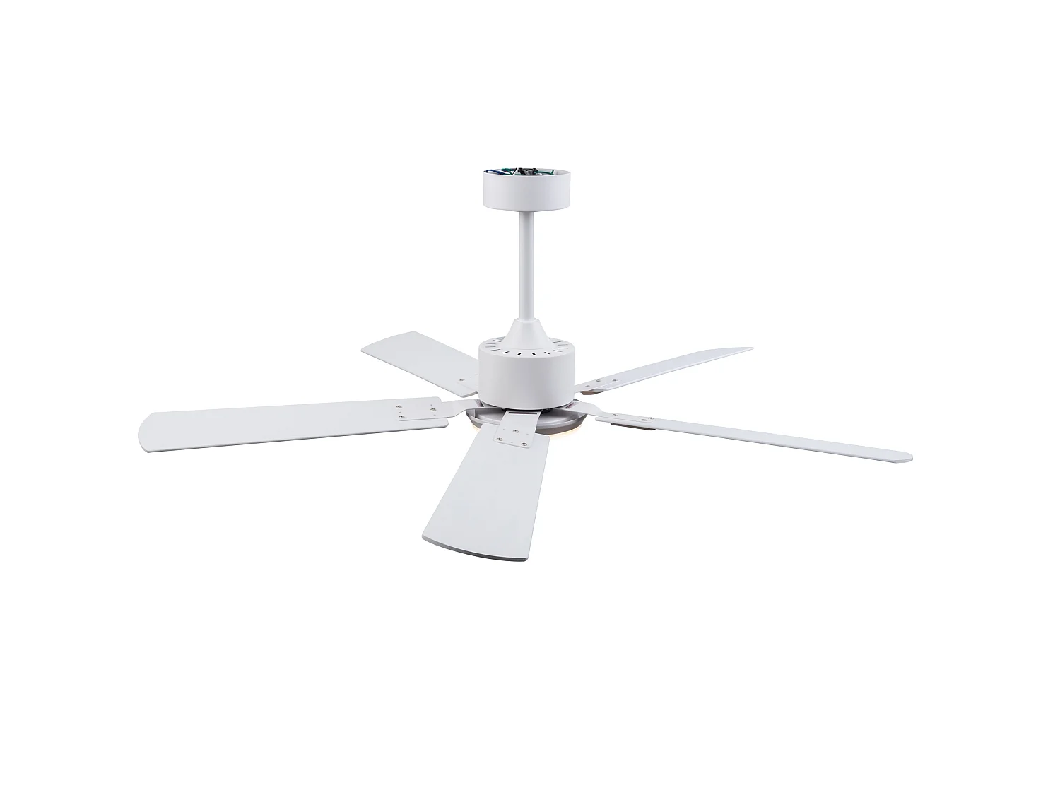 Ventilateur de plafond blanc de 132 cm avec lumière et télécommande et 6 vitesses