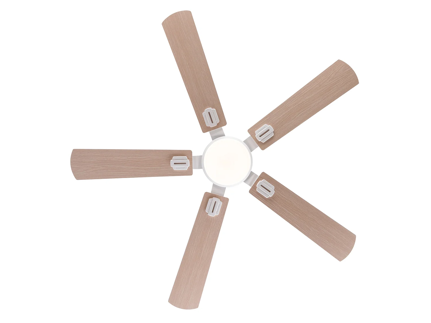 Ventilateur de plafond blanc de 132 cm avec lumière et télécommande et 6 vitesses