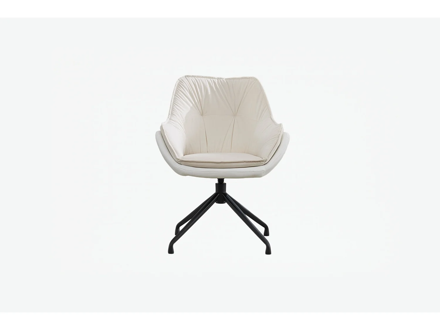 Chaise de bureau pivotant avec accoudoirs - Simili cuir et tissu - Beige