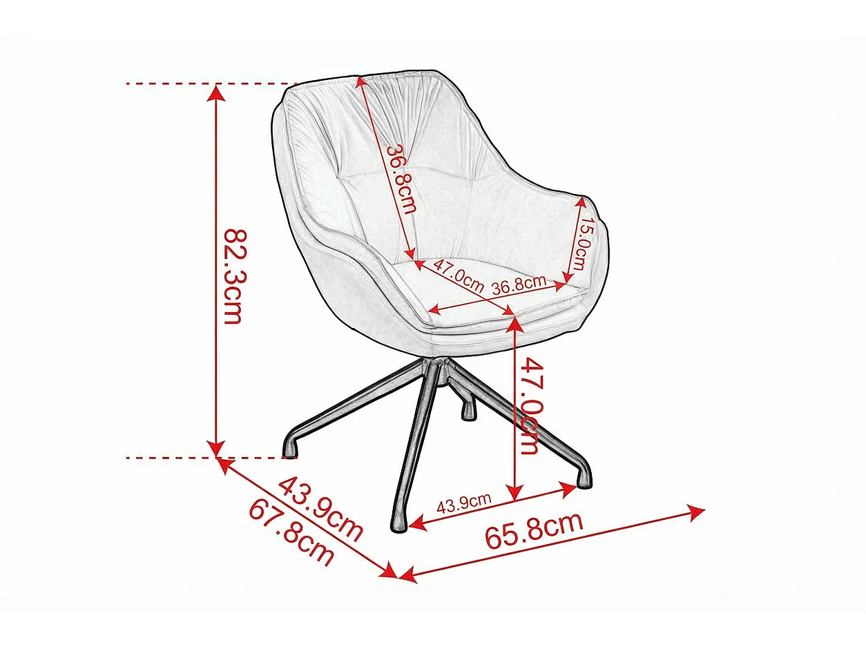 Chaise de bureau pivotant avec accoudoirs - Simili cuir et tissu - Beige