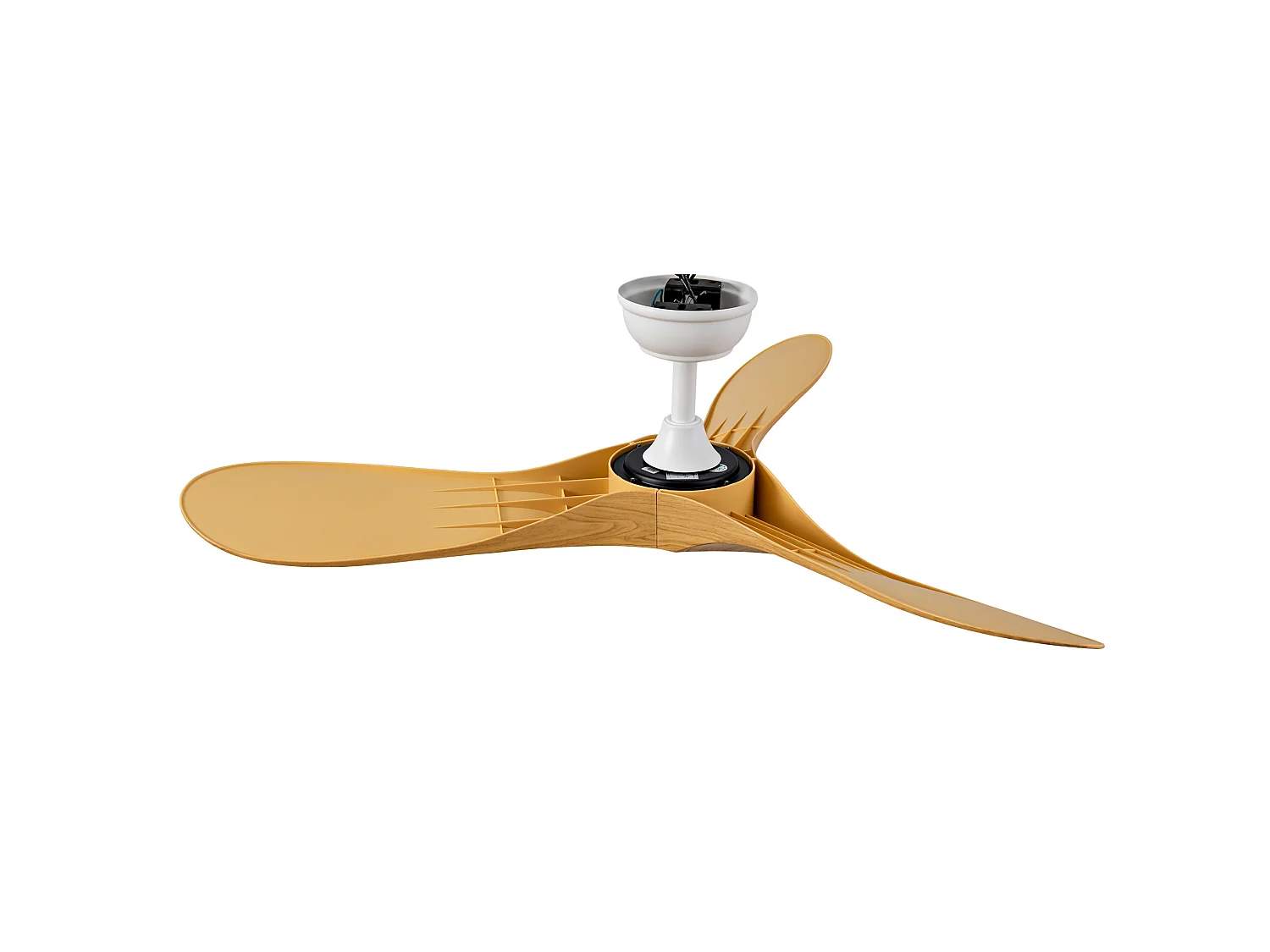 Ventilateur de plafond de 107 cm avec 6 vitesses et 3 pales - Moteur CC réversible - Blanc et naturel