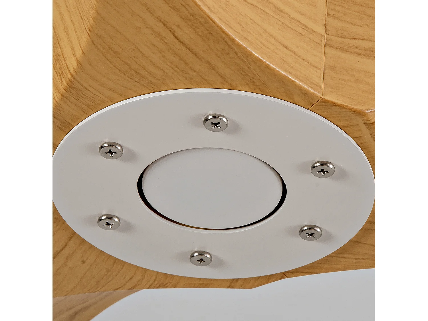 Ventilateur de plafond de 107 cm avec 6 vitesses et 3 pales - Moteur CC réversible - Blanc et naturel