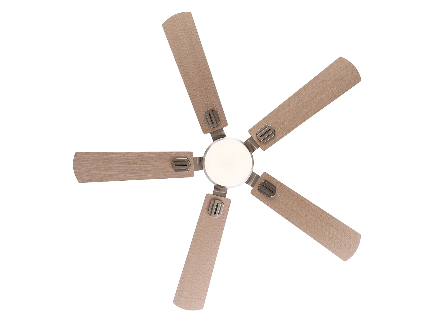 Ventilateur de plafond argenté de 132 cm avec lumière et télécommande et 6 vitesses