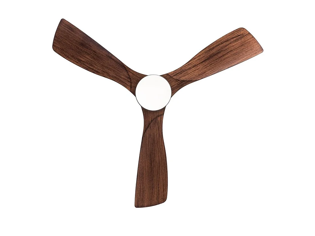 Ventilador de techo de 107 cm con luz, 6 velocidades y temporizador de 3 velocidades - Negro y nogal oscuro