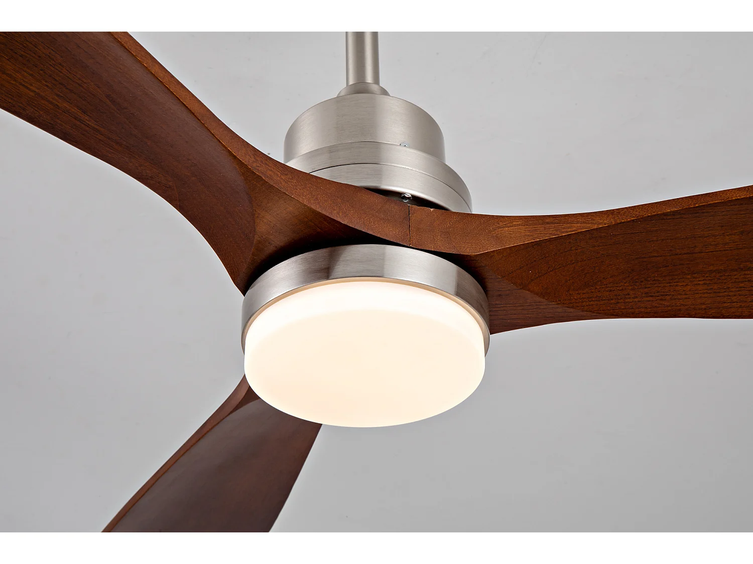Ventilateur de plafond en bois avec lumière , 3 pales et télécommande, Été/Hiver
