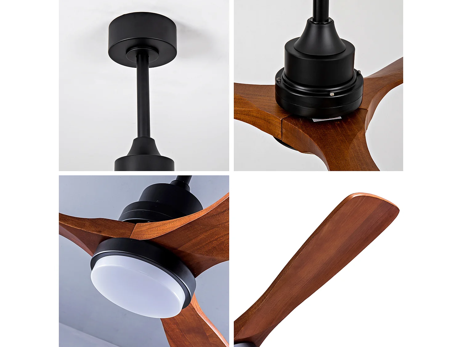 Ventilador de techo de 107 cm con luz, incluye mando a distancia de 6 velocidades y función reversible.