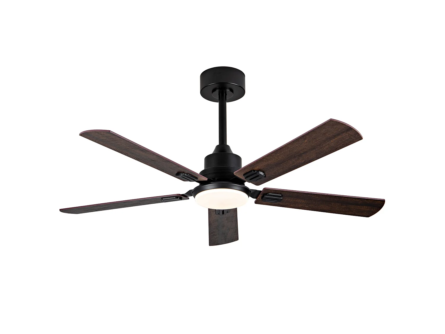 Ventilateur de plafond noir de 52" avec éclairage et télécommande
