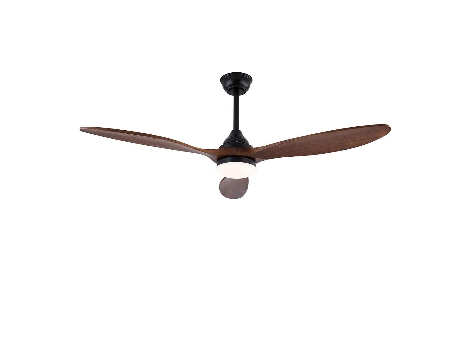 Ventilateur de plafond 52 pouces avec éclairage LED, 3 pales en bois et silencieux