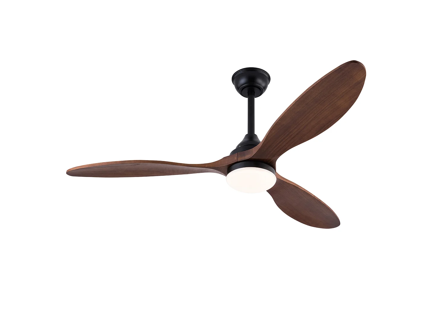 Ventilateur de plafond 52 pouces avec éclairage LED, 3 pales en bois et silencieux