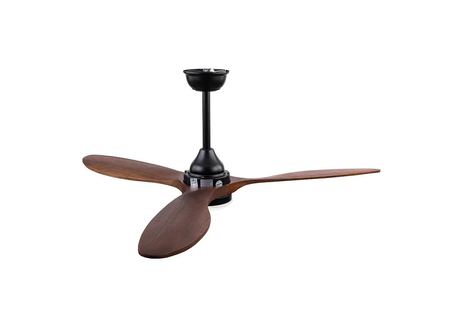 Ventilateur de plafond 52 pouces avec éclairage LED, 3 pales en bois et silencieux