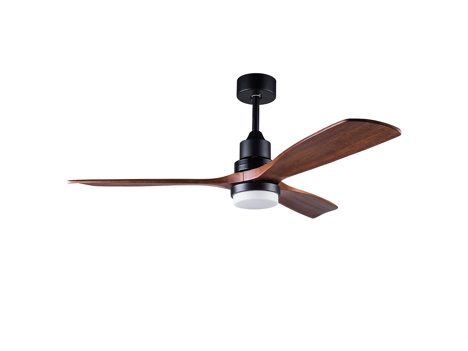 Ventilateur de plafond avec éclairage, télécommande, 3 pales en bois et minuterie à 6 vitesses