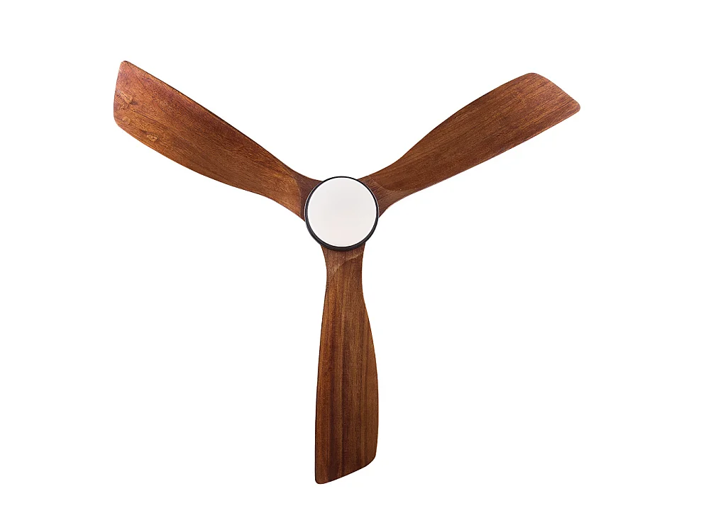 Ventilateur de plafond avec éclairage, télécommande, 3 pales en bois et minuterie à 6 vitesses