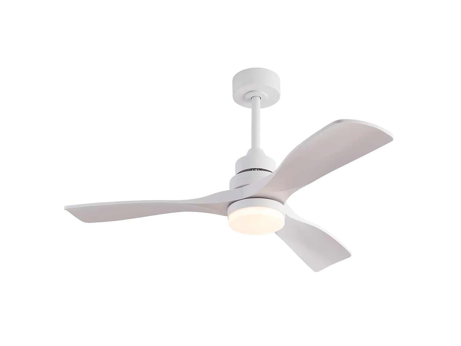 Ventilateur de plafond 107 cm avec lumière , 6 vitesses et minuteur à 3 vitesses - Blanc