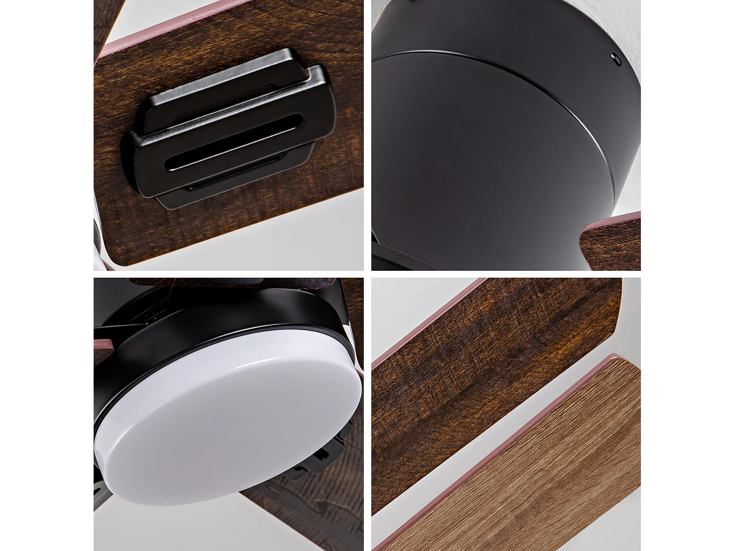 Ventilateur de plafond noir 42" avec télécommande et éclairage LED à intensité variable