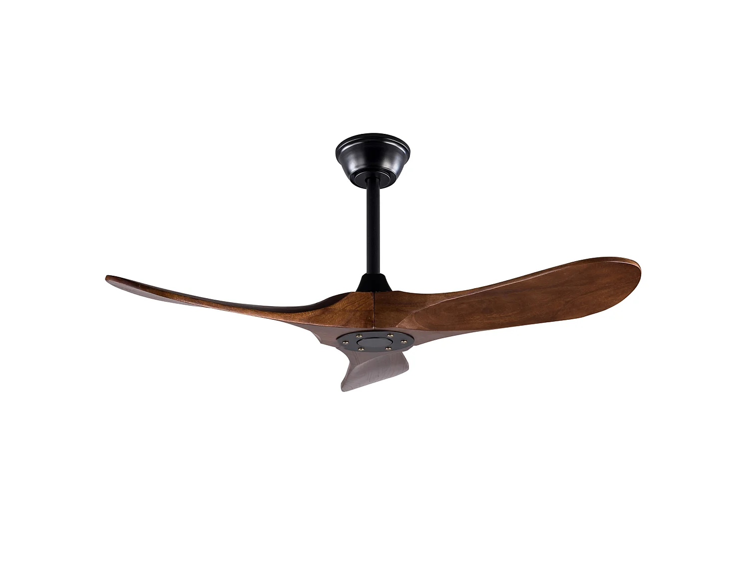 Ventilateur de plafond de 107 cm avec 3 pales en bois et télécommande, 6 vitesses - Pour patio, salon et chambre