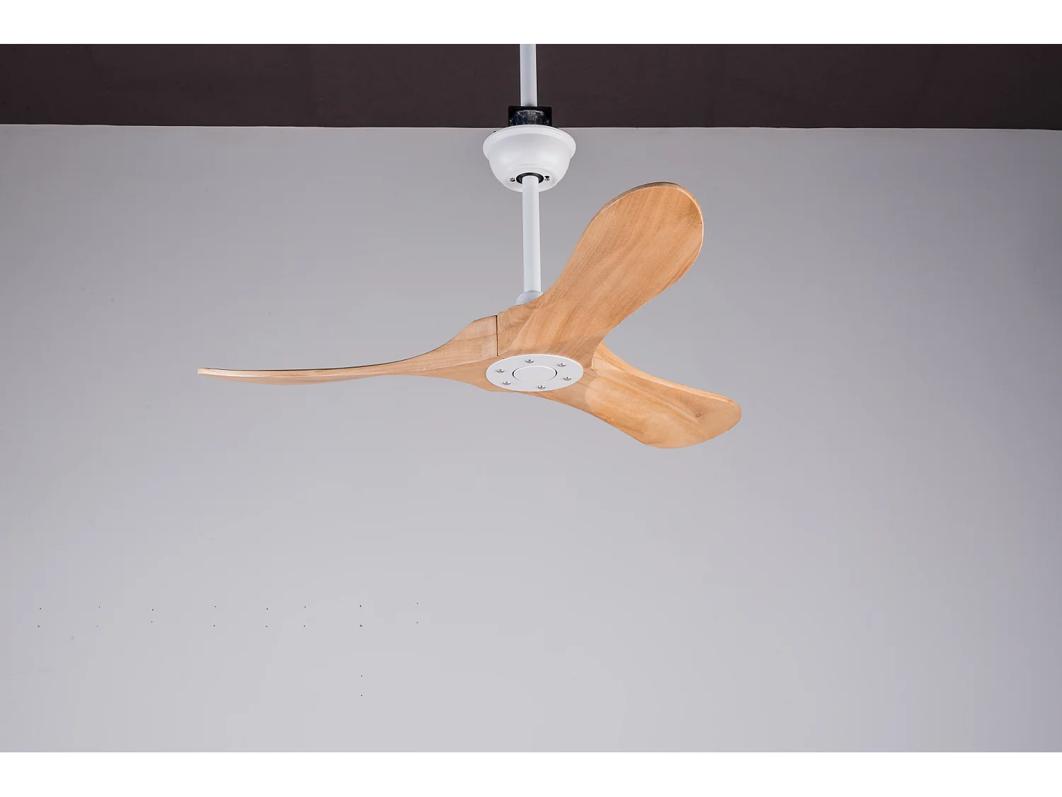 Ventilateur de plafond 6 vitesses - Sans Ampoule, silencieux, fonction de minuterie - Naturel clair et blanc